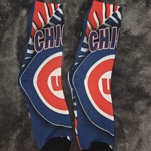 Chicago Themed Blue and Red Socks